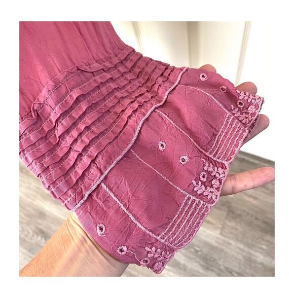 Johnny Was Collection pink rayon embroidered blouse - Picture 7 of 12